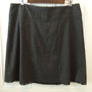 Maurices black and white skirt with lace hem